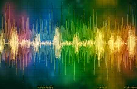 voice recognition waveform and spectrum illustration