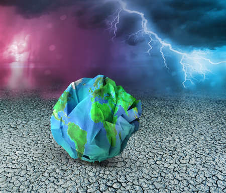 Earth ecology and recycle concept. Global warming concept 3D illustration.