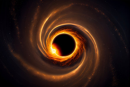 Visualization of a black hole in space, Generative AI illustration