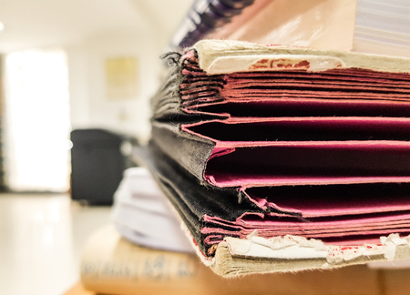 Pink folder document on desk,office and finance concept background,design for advertising,illustration and banner.の写真素材