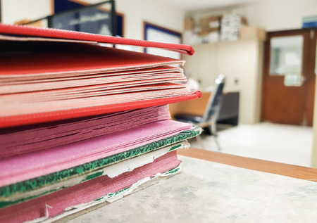 Stacks of Folder document and paper document,office background.の写真素材