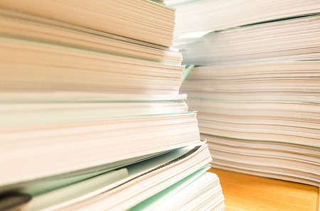 Beautiful Paper document on brown desk.office and finance concept,design for advertising,illustration and banner.の写真素材