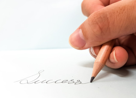 drawing a success for business success foundation concept on white paper background.の写真素材