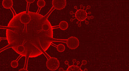 Vector Coronavirus Message on Futuristic technology background,medical healthcare and microbiology...