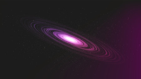 Spiral Violet Black hole on Galaxy background with Milky Way spiral,Universe and starry concept desig,vectorのイラスト素材