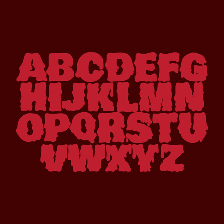 Vector melting type. Trendy font made in hand drawn line style. Cute font for card poster banner print for t-shirt.のイラスト素材