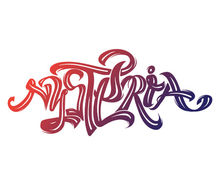 Hysteria. Vector quote typographical background. Unique handwritten lettering made in street style . Template for card, poster, banner, print for t-shirt.のイラスト素材