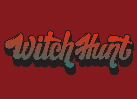 Witch Hunt. Vector handwritten lettering made in modern style. Template for card, poster, banner, print for t-shirt.のイラスト素材