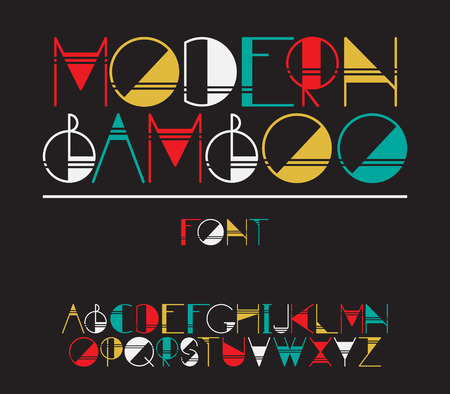 Vector modern trendy colorful font in minimalistic style.のイラスト素材