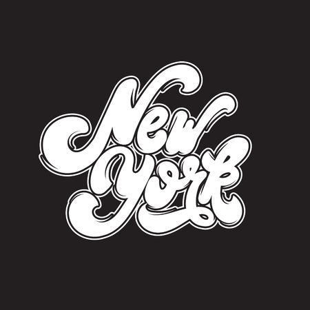 New York. Vector handwritten lettering. Template for card, poster, banner, print for t-shirt. のイラスト素材