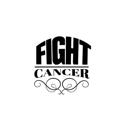 Fight cancer. Quote typographical background about cancer. Vector template for poster card banner t-shirt sweatshirt bag clothes with hand drawn elements.のイラスト素材
