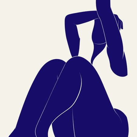 Vector hand drawn minimalistic illustration. Creative artwork with body part. Template for card, poster, banner, print for t-shirt, pin, badge, patch.のイラスト素材