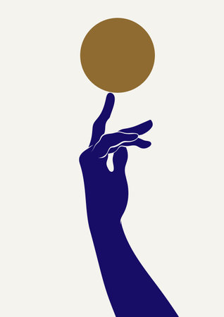 Vector hand drawn minimalistic illustration. Creative artwork with body part. Template for card, poster, banner, print for t-shirt, pin, badge, patch.のイラスト素材