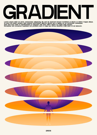 Vector minimalistic poster with illustration. Creative abstract artwork with silhouette in 80s style. Template for card, poster, banner, print for t-shirt, pin, badge, patch.のイラスト素材