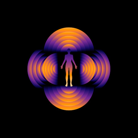 Vector minimalistic poster with illustration. Creative abstract artwork with silhouette in 80s style. Template for card, poster, banner, print for t-shirt, pin, badge, patch.のイラスト素材