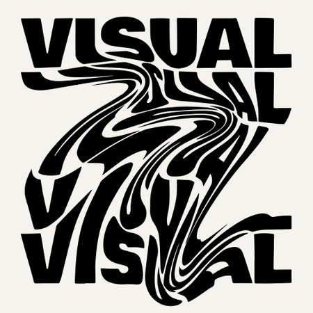 Vector hand drawn minimalistic black and white artistic liquid lettering. creative artwork. Template for card, poster, banner, print for t-shirt, pin, badge, patch.のイラスト素材