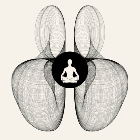 Vector minimalistic poster with illustration. Creative abstract artwork with hand drawn silhouette. Template for card, poster, banner, print for t-shirt, pin, badge, patch.のイラスト素材