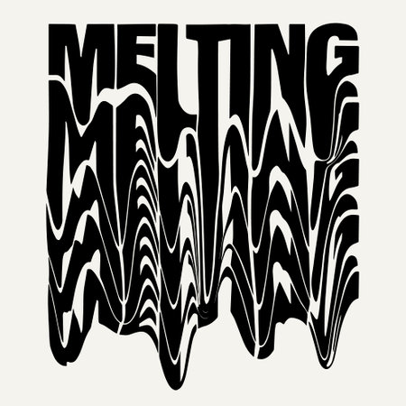 Vector hand drawn minimalistic black and white artistic liquid lettering. creative artwork. Template for card, poster, banner, print for t-shirt, pin, badge, patch.のイラスト素材