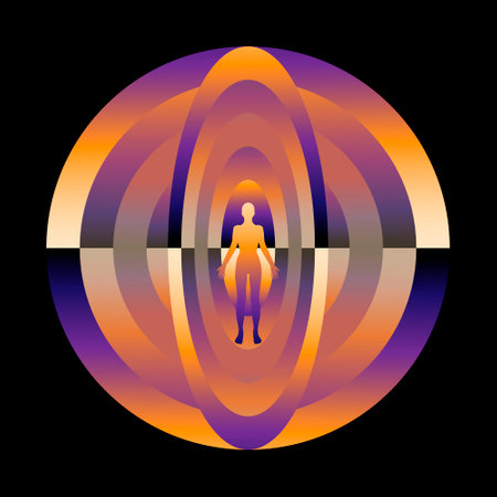 Vector minimalistic poster with illustration. Creative abstract artwork with silhouette in 80s style. Template for card, poster, banner, print for t-shirt, pin, badge, patch.のイラスト素材