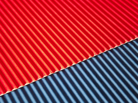 blue RED ribbed corrugated background with diagonal STRIPE. high quality photoの写真素材