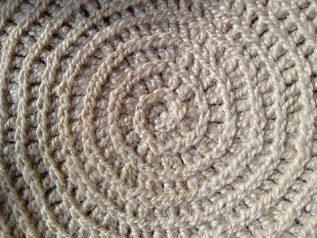 Beach bag made of blue and beige jute, crocheted. High quality photo