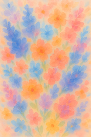 Watercolor floral background. Hand painted watercolor flowers on paper.の素材