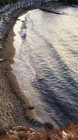 View of the beach and the sea in the early morning. Spainの写真素材