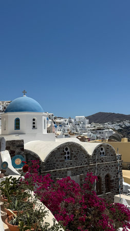 The Church of St. Nicholas in Oia village.の写真素材