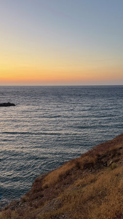 Sunset on the coast of the Black Sea. Crimea, Ukraineの写真素材
