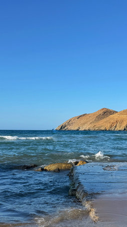 Rocky coast of the Red Sea in Sharm El Sheikh, Egyptの写真素材