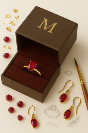 Wedding rings in a box with jewelry on a white backgroundの素材