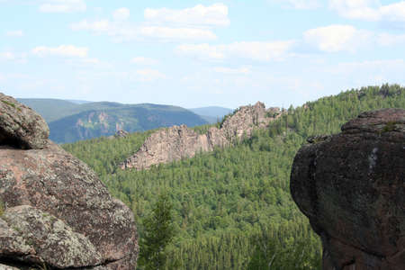 rock china wall in the national park Krasnoyarsk Pillars