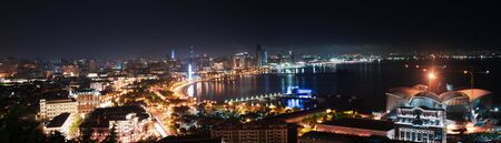 evening panorama of Baku, Azerbaijanの写真素材
