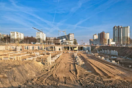 Begining of a big construction in the cityのeditorial素材