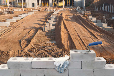 The beginning of construction works on the new architectural project in the cityの写真素材