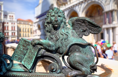 Winged Lion - the symbol of Venice, Italyの写真素材