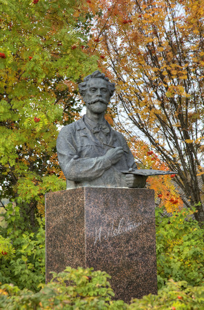 Monument to Isaak Levitan (1974). Ples, Golden Ring of Russiaのeditorial素材