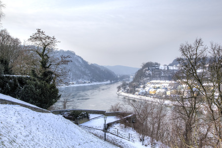 Cityscape of Linz from Linzer Schloss. Linz, Austriaのeditorial素材