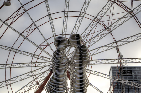 Moving metal sculpture Ali and Nino. Batumi, Georgiaのeditorial素材