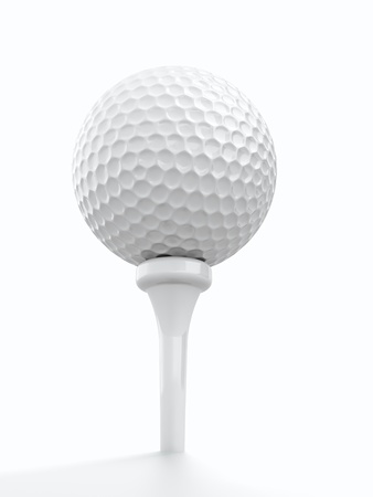 3d render of golf ball on white backgroundの写真素材