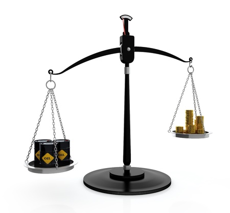 3D illustration of high price on oil conceptの写真素材