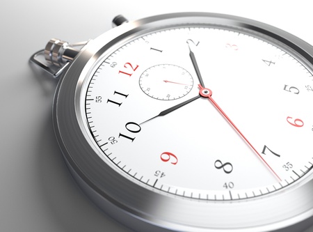 Computer generated image of metal clock close-up