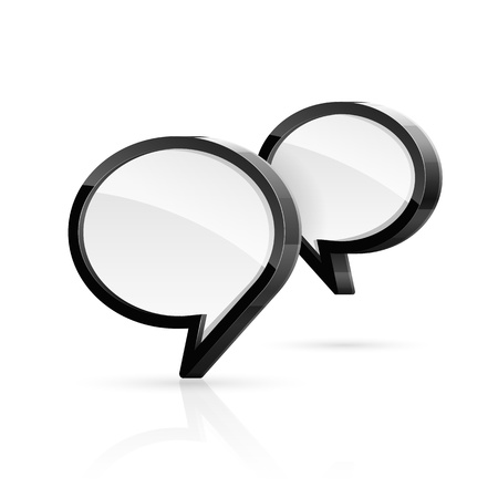 Vector illustration of high detailed 3d speech bubbles isolated on white background のイラスト素材
