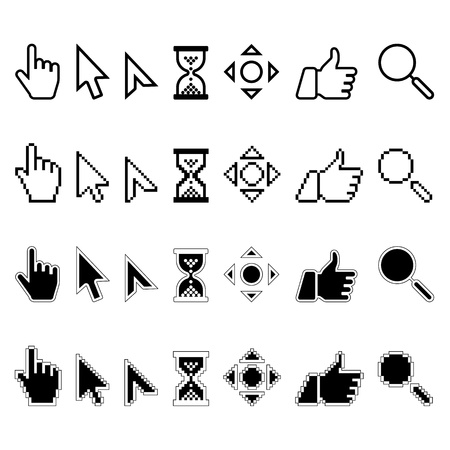 Vector set of different mouse cursorsのイラスト素材