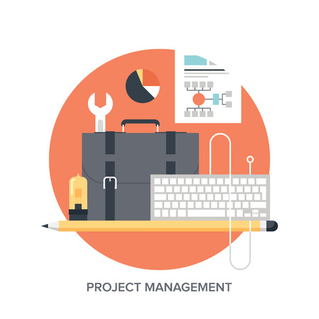Vector illustration of project management flat design concept.のイラスト素材