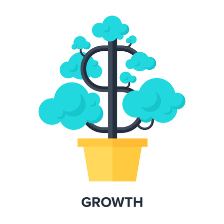 Abstract flat vector illustration of growth concept. Elements for mobile and web applications.のイラスト素材