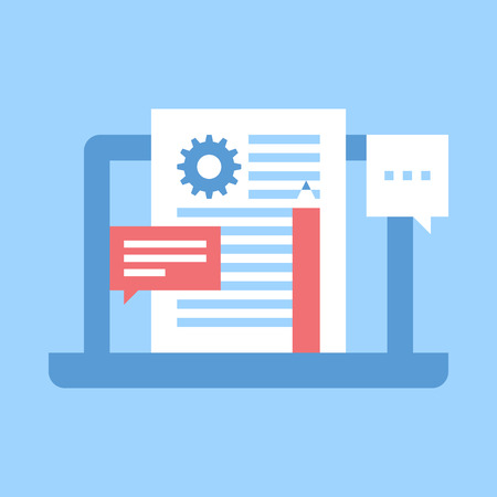 Abstract vector illustration of blog management flat design concept.のイラスト素材
