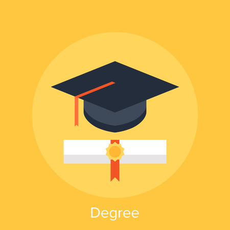 Abstract vector illustration of degree flat design concept.のイラスト素材