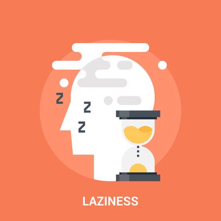 Abstract vector illustration of laziness icon conceptのイラスト素材