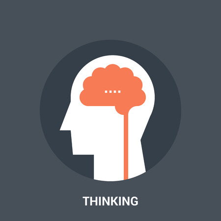 Abstract vector illustration of thinking icon conceptのイラスト素材